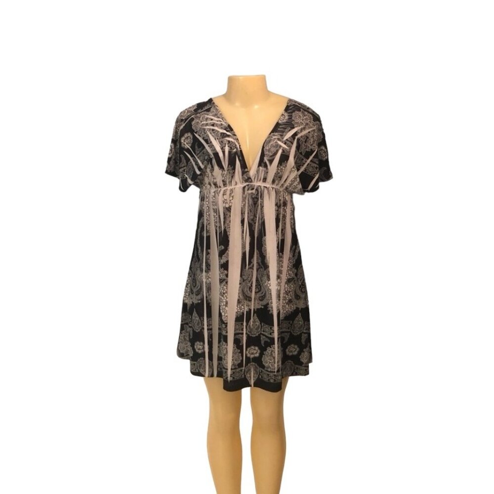 🔥5/$30 Dots Sz M Dress/ Swim Coverup Black White